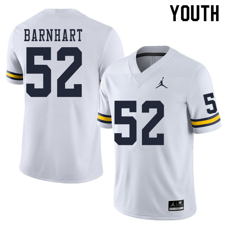 Youth #52 Karsen Barnhart Michigan Wolverines College Football Jerseys Sale-White